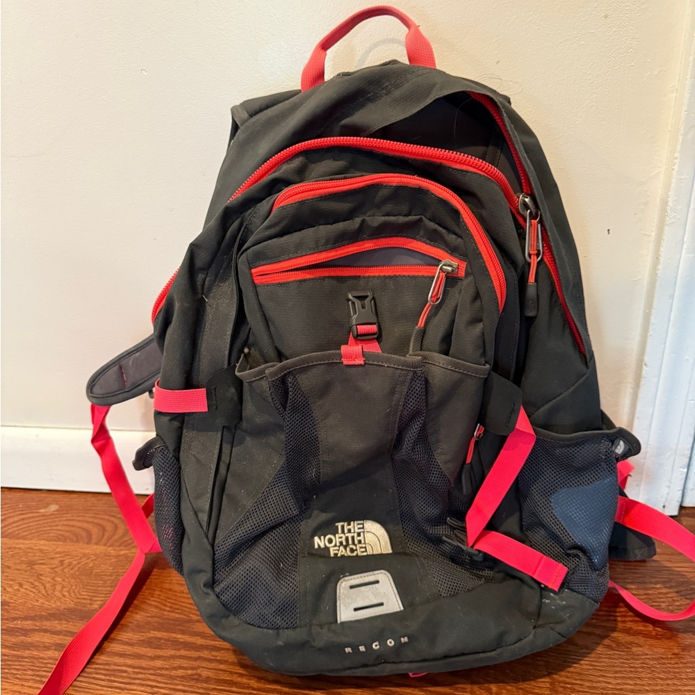 The North Face Black and Red Backpack